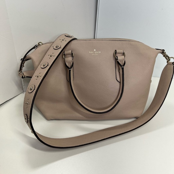 Kate Spade New York Larchmont Avenue Studded Mini Layla Satchel in Warm Beige - Picture 10 of 15